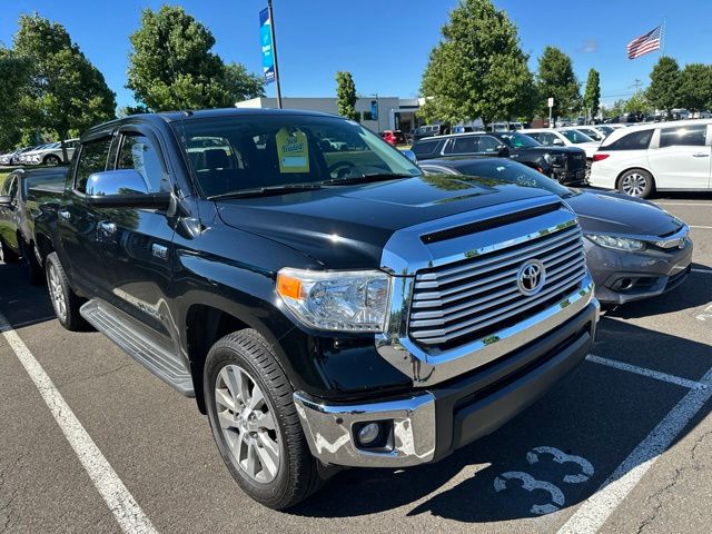 Midnight Black Metallic 2016 Toyota Tundra Limited CrewMax 5.7L 4WD Pickup Truck Four-Wheel Drive 6-Speed Automatic Overdrive