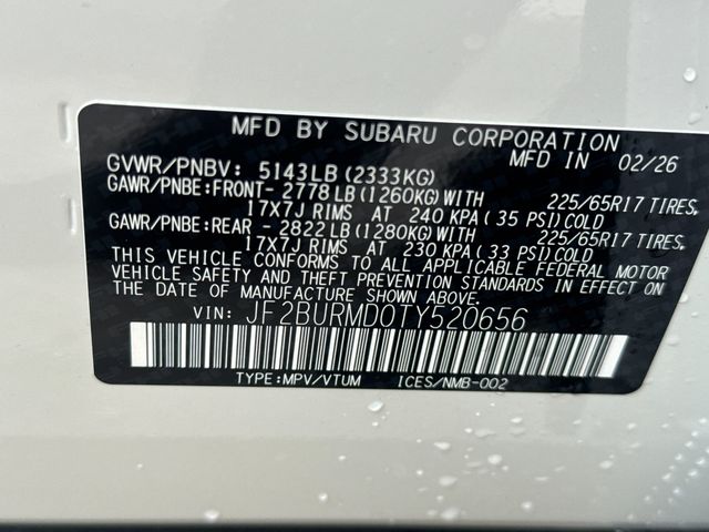 New 2026 White Subaru Wilderness image 36