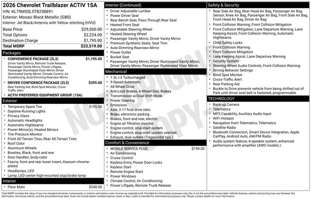 New 2026 Chevrolet TrailBlazer ACTIV For Sale in Livonia, MI