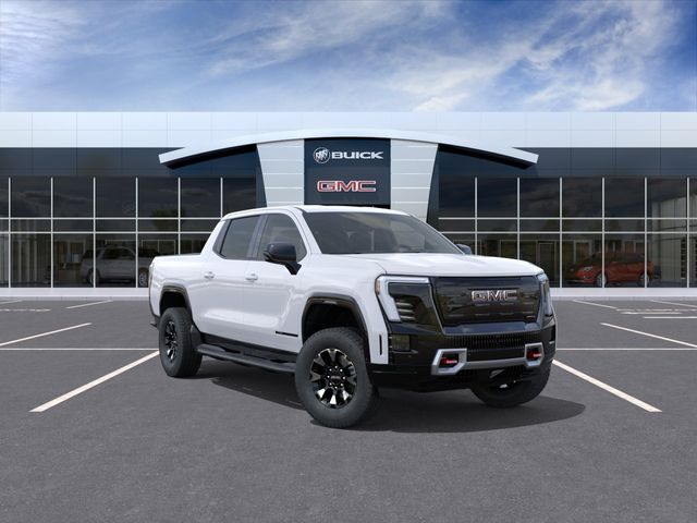 Summit White 2026 GMC Sierra EV AT4 Crew Cab (Extended Range) e4WD Pickup Truck All-Wheel Drive 1-Speed Automatic