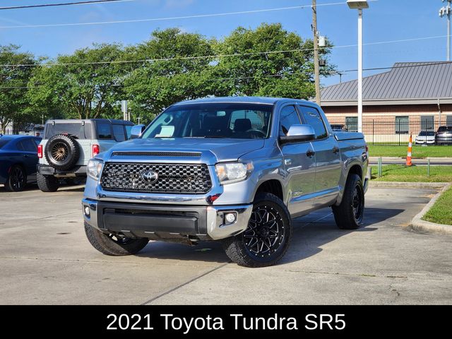 Silver Sky Metallic 2021 Toyota Tundra SR5 CrewMax 4WD Pickup Truck Four-Wheel Drive 6-Speed Automatic