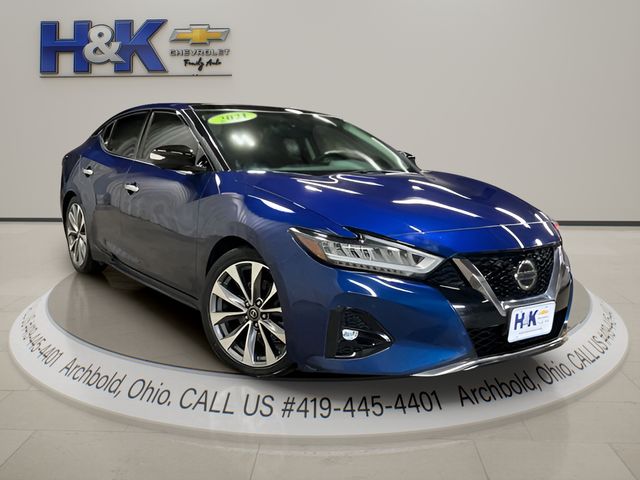 Deep Blue Pearl 2021 Nissan Maxima Platinum FWD Sedan Front-Wheel Drive Continuously Variable Transmission