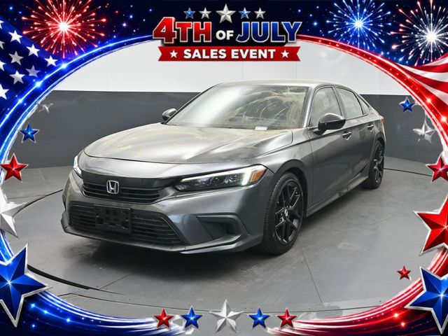 Gray 2022 Honda Civic Sedan Front-Wheel Drive Continuously Variable Transmission