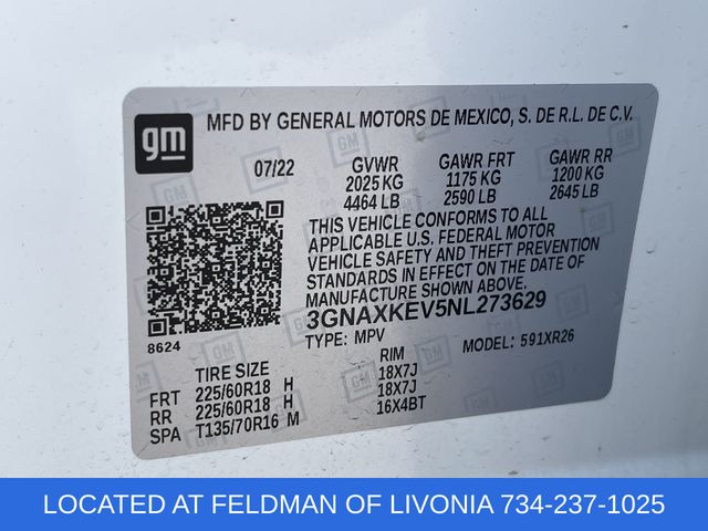 Used 2022 Chevrolet Equinox For Sale in Livonia, MI
