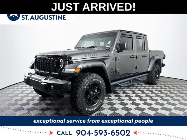 Gray (Granite Crystal Metallic Clearcoat) 2024 Jeep Gladiator Pickup Truck Four-Wheel Drive 8-Speed Automatic