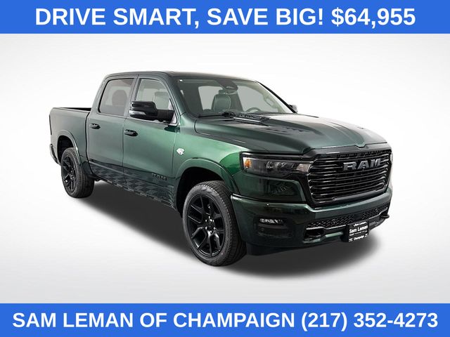 Serrano Green Metallic 2026 RAM 1500 Laramie Crew Cab 4WD Pickup Truck Four-Wheel Drive 8-Speed Automatic