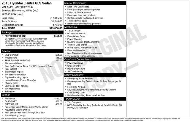 used 2013 Hyundai Elantra car, priced at $8,699