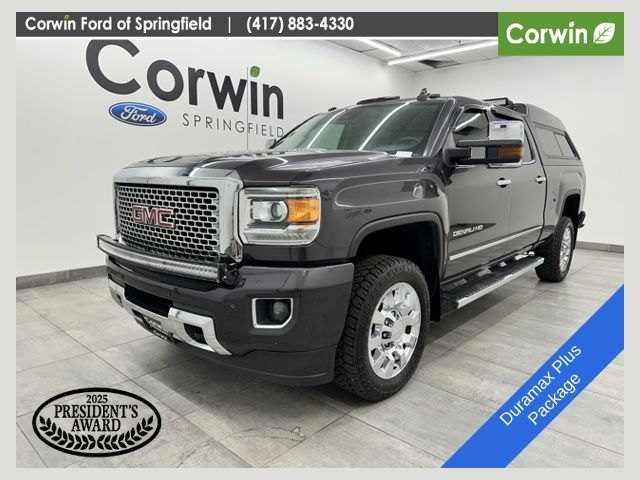 Gray (Iridium Metallic) 2016 GMC Sierra 2500HD Denali Crew Cab SB 4WD Pickup Truck Four-Wheel Drive 6-Speed Automatic