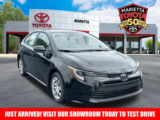 Midnight Black Metallic 2026 Toyota Corolla LE FWD Sedan Front-Wheel Drive Continuously Variable Transmission
