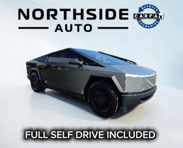 Gray (Stainless Steel) 2024 Tesla Cybertruck Cyberbeast Crew Cab AWD Pickup Truck All-Wheel Drive 1-Speed Automatic