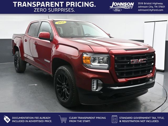 Cayenne Red Tintcoat 2021 GMC Canyon Elevation Crew Cab 4WD Pickup Truck Four-Wheel Drive 8-Speed Automatic