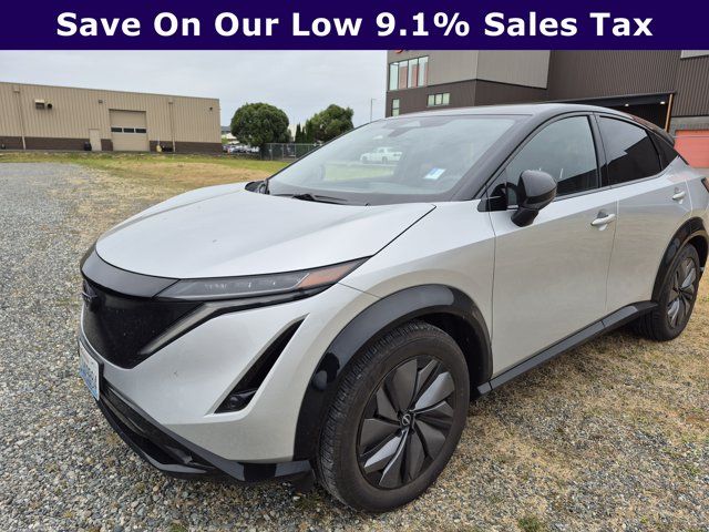 Brilliant Silver Metallic/Black Diamond Pearl 2024 Nissan Ariya SUV / Crossover All-Wheel Drive Continuously Variable Transmission