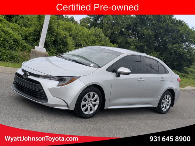 Silver 2025 Toyota Corolla LE FWD Sedan Front-Wheel Drive Continuously Variable Transmission