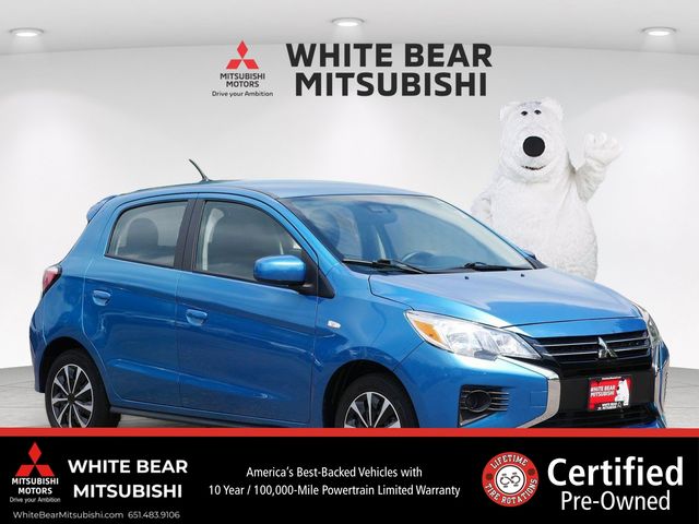 Sapphire Blue Metallic 2024 Mitsubishi Mirage Hatchback Front-Wheel Drive Continuously Variable Transmission