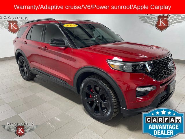 Red Metallic 2022 Ford Explorer SUV / Crossover All-Wheel Drive Automatic