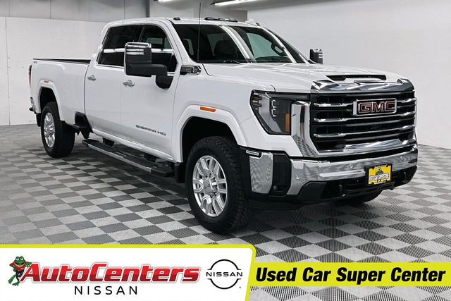 Summit White 2024 GMC Sierra 3500HD SLT Crew Cab 4WD Pickup Truck Four-Wheel Drive 10-Speed Automatic