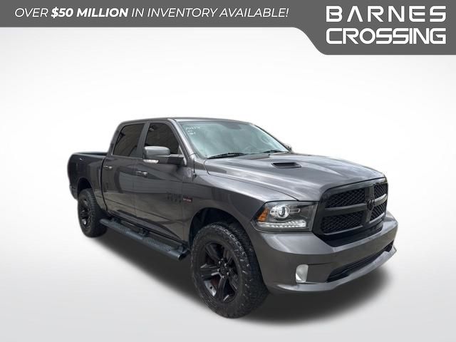 Gray (Granite Crystal Metallic Clearcoat) 2017 RAM 1500 Night Crew Cab 4WD Pickup Truck Four-Wheel Drive 8-Speed Automatic