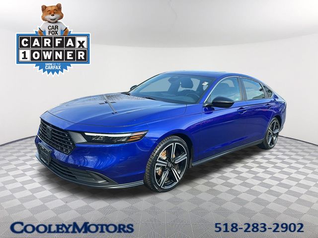 Blue 2023 Honda Accord Hybrid Sport FWD Sedan Front-Wheel Drive Continuously Variable Transmission