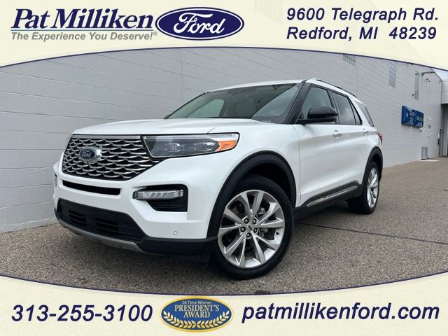 Star White Metallic Tri-Coat 2023 Ford Explorer SUV / Crossover All-Wheel Drive Automatic