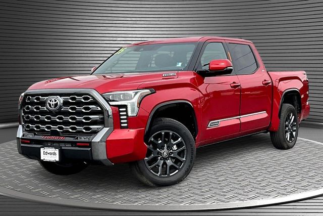 Red 2025 Toyota Tundra Hybrid Platinum HV CrewMax Cab 4WD Pickup Truck Four-Wheel Drive Automatic