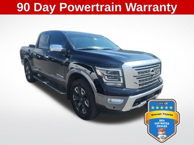 Super Black 2023 Nissan Titan Pickup Truck Four-Wheel Drive 9-Speed Automatic