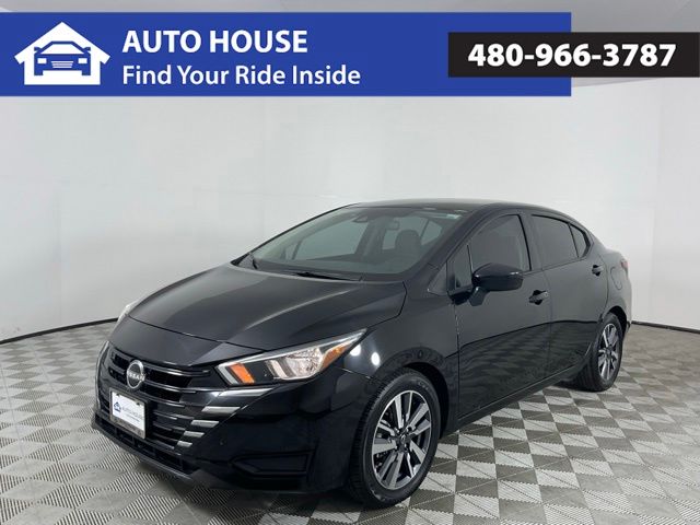 Super Black Metallic 2023 Nissan Versa Sedan Front-Wheel Drive Continuously Variable Transmission
