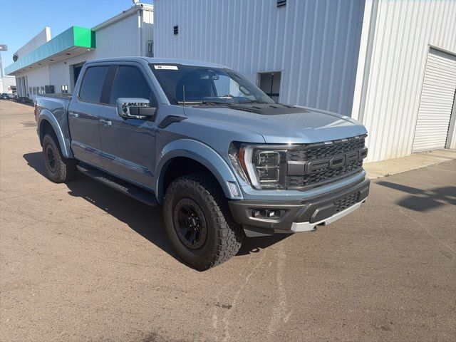 Blue (Azure Gray Metallic) 2023 Ford F-150 Raptor SuperCrew 4WD Pickup Truck Four-Wheel Drive Automatic