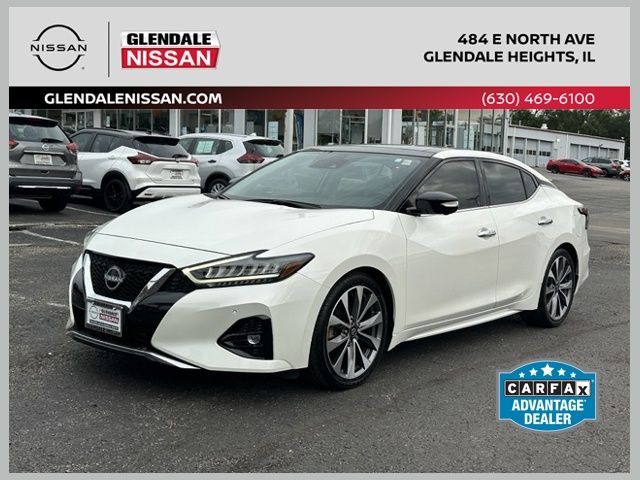 Pearl White Tricoat 2023 Nissan Maxima Sedan Front-Wheel Drive Continuously Variable Transmission
