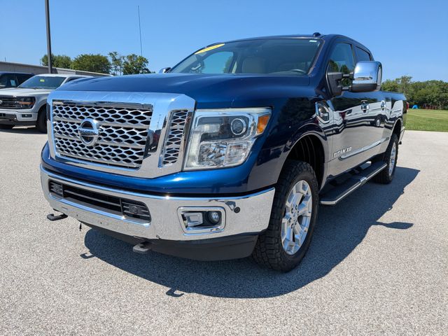 Deep Blue Pearl 2016 Nissan Titan Pickup Truck Four-Wheel Drive 6-Speed Automatic