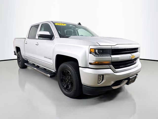 Silver Ice Metallic 2018 Chevrolet Silverado 1500 LT Crew Cab 4WD Pickup Truck Four-Wheel Drive 6-Speed Automatic Overdrive