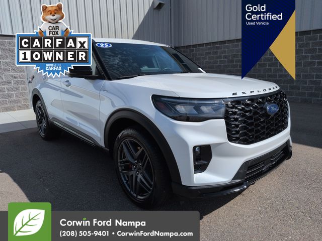 Star White Metallic Tri-Coat 2025 Ford Explorer SUV / Crossover All-Wheel Drive Automatic