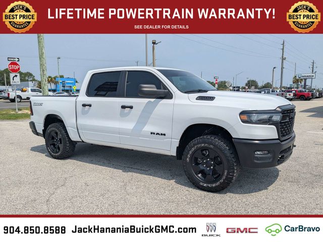 Bright White Clearcoat 2025 RAM 1500 Pickup Truck Four-Wheel Drive 8-Speed Automatic