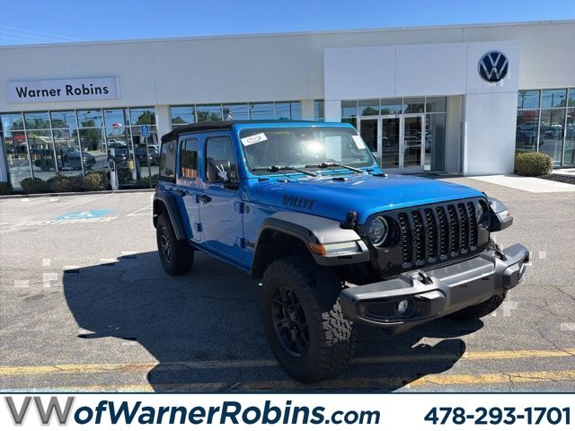 Hydro Blue Pearl Coat 2024 Jeep Wrangler Willys 4-Door 4WD SUV / Crossover Four-Wheel Drive 8-Speed Automatic