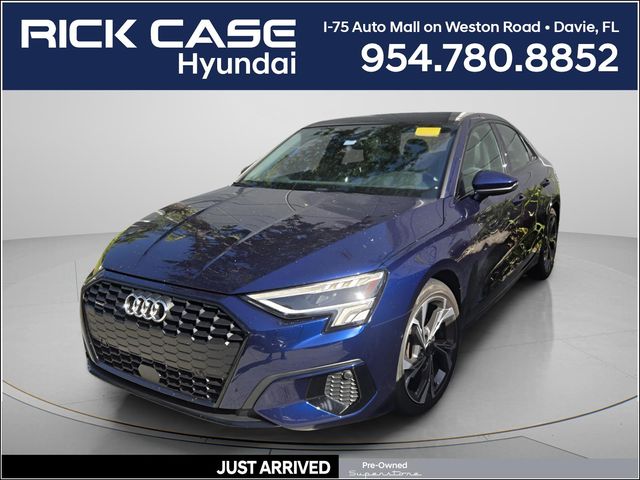 Blue Metallic 2023 Audi A3 Sedan All-Wheel Drive 7-Speed Automatic