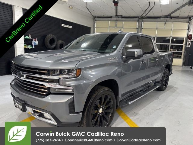 Gray (Satin Steel Metallic) 2019 Chevrolet Silverado 1500 High Country Crew Cab 4WD Pickup Truck Four-Wheel Drive Automatic