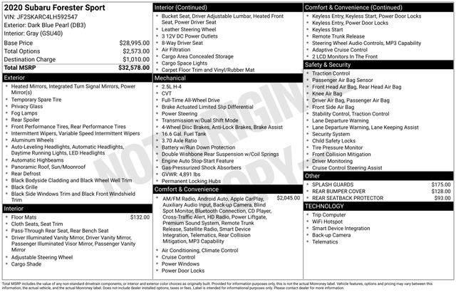 used 2020 Subaru Forester car, priced at $20,499