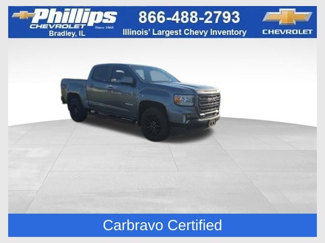 Gray (Satin Steel Metallic) 2021 GMC Canyon Pickup Truck Four-Wheel Drive 8-Speed Automatic