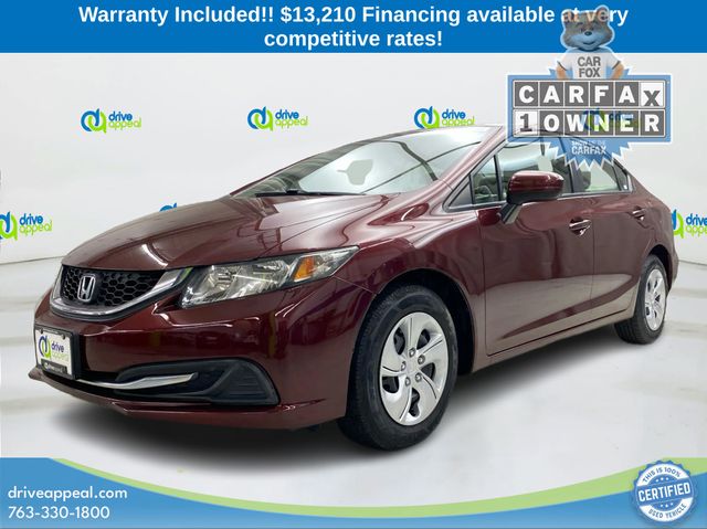 Red (Crimson Pearl) 2014 Honda Civic LX Sedan Front-Wheel Drive Continuously Variable Transmission