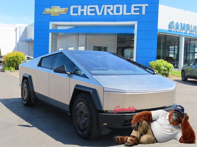 Gray 2024 Tesla Cybertruck Crew Cab AWD Pickup Truck All-Wheel Drive 1-Speed Automatic