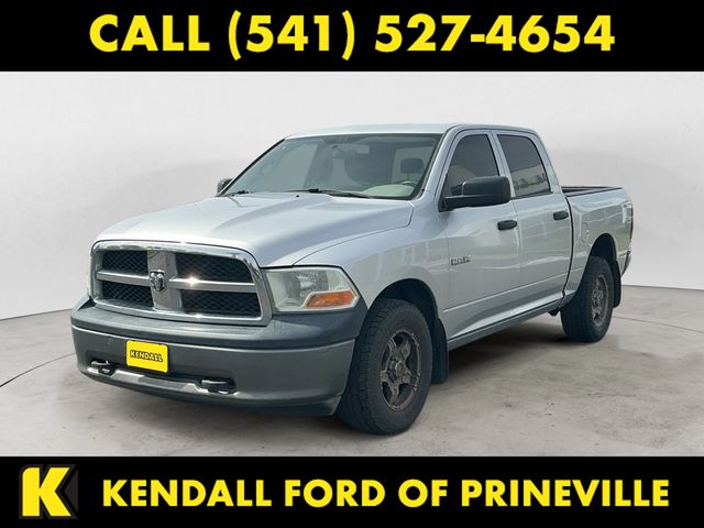 Bright Silver Metallic Clearcoat 2010 Dodge RAM 1500 ST Crew Cab 4WD Pickup Truck Four-Wheel Drive 5-Speed Automatic