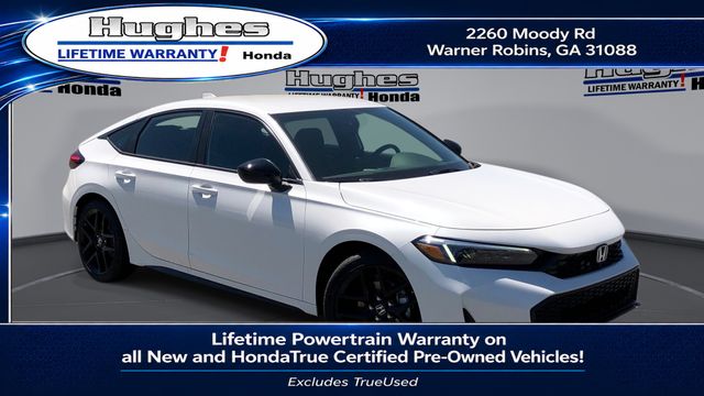 Platinum White Pearl 2026 Honda Civic Hatchback Sport FWD Hatchback Front-Wheel Drive Continuously Variable Transmission