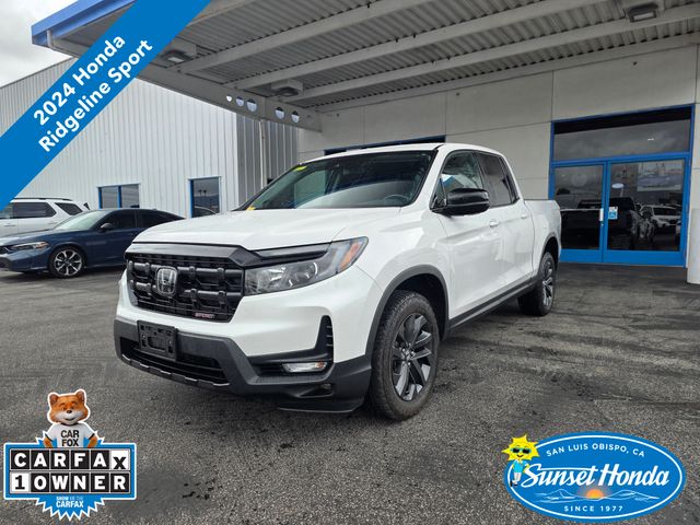 White 2024 Honda Ridgeline Pickup Truck All-Wheel Drive 9-Speed Automatic