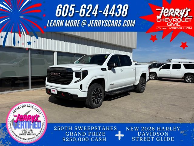 Summit White 2024 GMC Sierra 1500 AT4 Crew Cab 4WD Pickup Truck Four-Wheel Drive Automatic