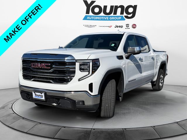 Summit White 2025 GMC Sierra 1500 SLT Crew Cab 4WD Pickup Truck Four-Wheel Drive Automatic