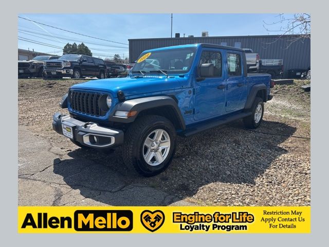 Hydro Blue Pearlcoat 2024 Jeep Gladiator Sport Crew Cab 4WD Pickup Truck Four-Wheel Drive 8-Speed Automatic