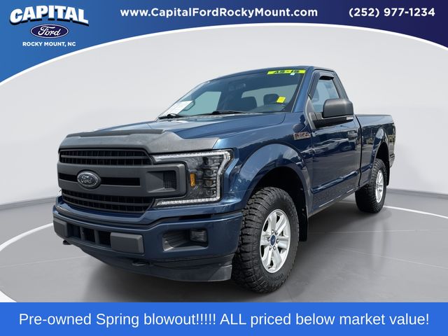 Blue 2018 Ford F-150 XL 4WD Pickup Truck Four-Wheel Drive Automatic