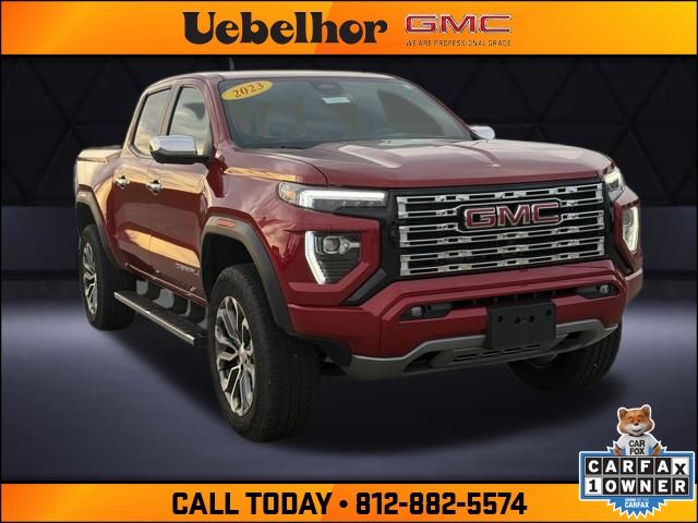 Volcanic Red Tintcoat 2023 GMC Canyon Denali Crew Cab 4WD Pickup Truck Four-Wheel Drive 8-Speed Automatic