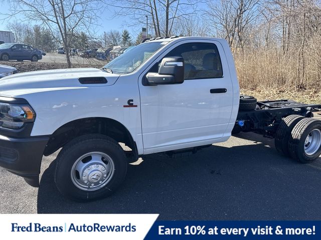 Bright White Clearcoat 2024 RAM 3500 Chassis Tradesman Regular Cab DRW 4WD Pickup Truck Four-Wheel Drive 6-Speed Automatic