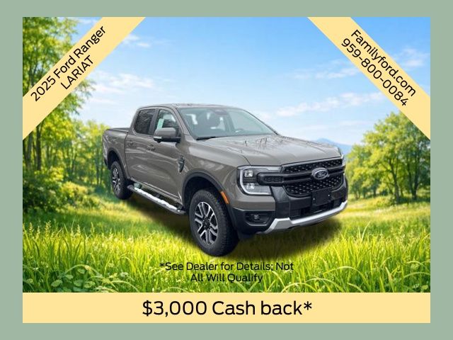 Gray 2025 Ford Ranger Lariat SuperCrew 4WD Pickup Truck Four-Wheel Drive Automatic