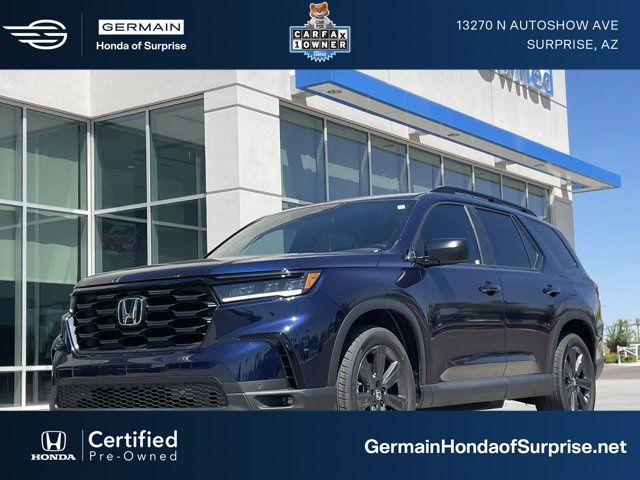 Black (Obsidian Blue Pearl) 2025 Honda Pilot Sport AWD SUV / Crossover All-Wheel Drive Automatic